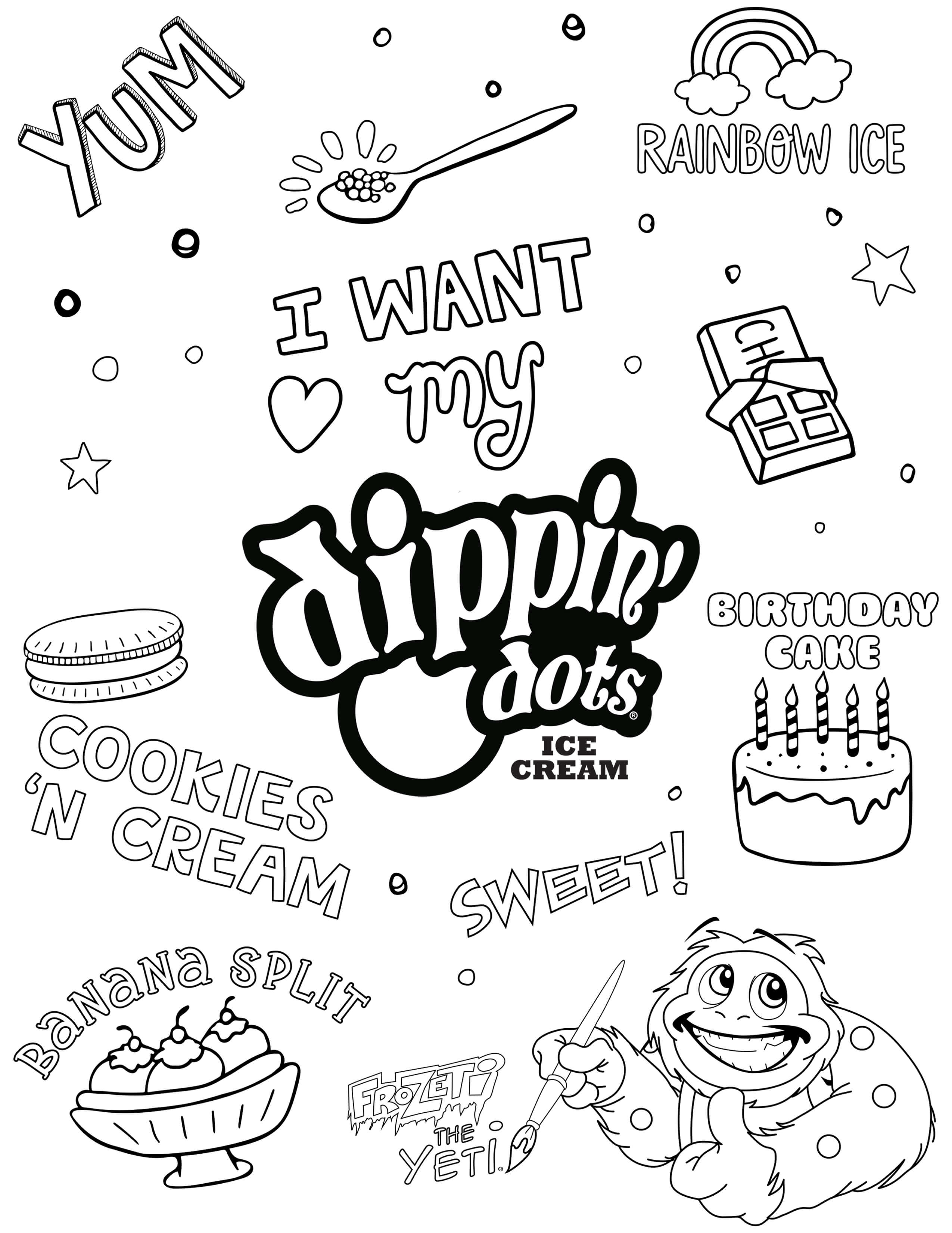 Coloring sheets dippin dots