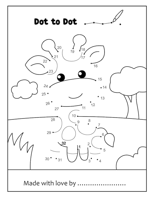 Premium vector dot to dot game coloring pages for toddlers