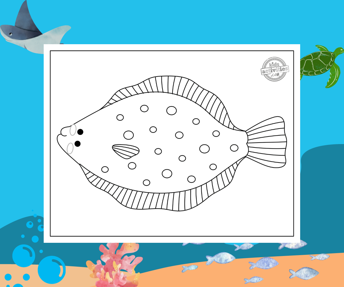 Printable flounder coloring page kids activities blog