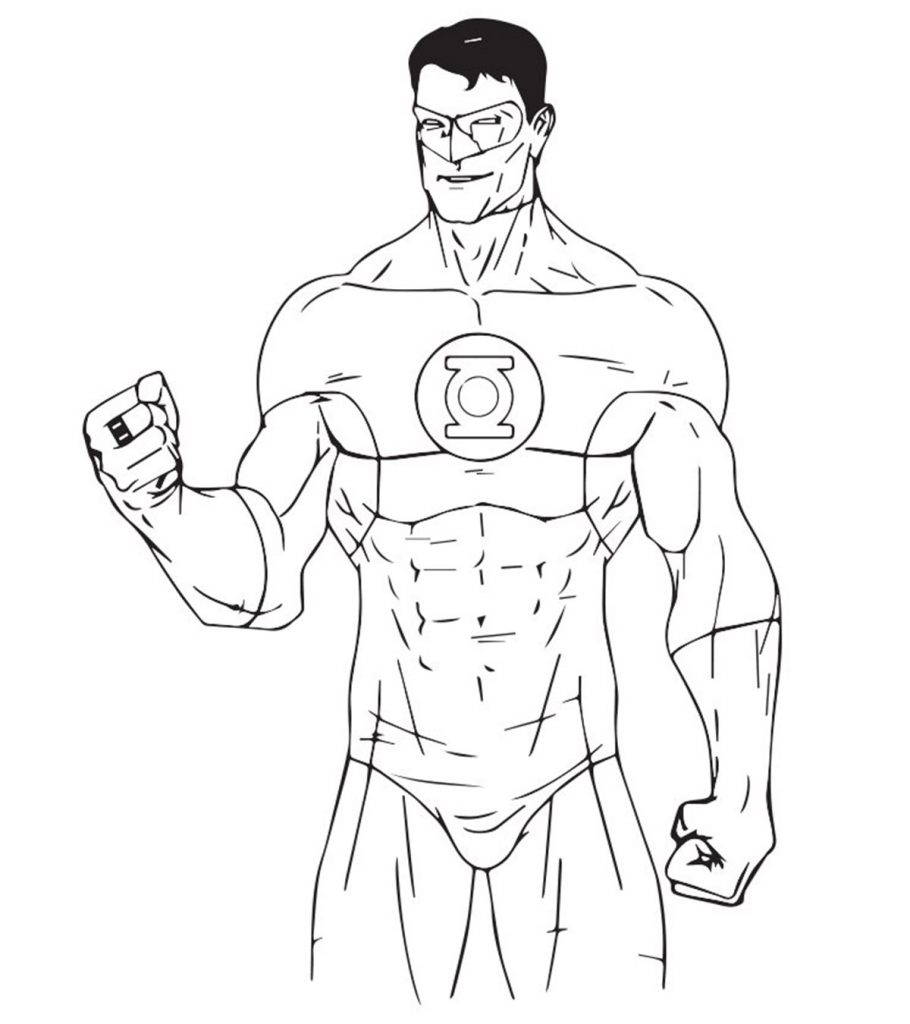 Top green lantern coloring pages for toddlers