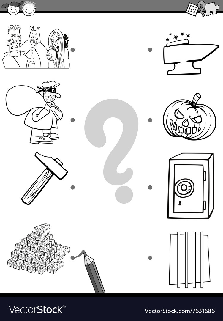 Match elements coloring page royalty free vector image