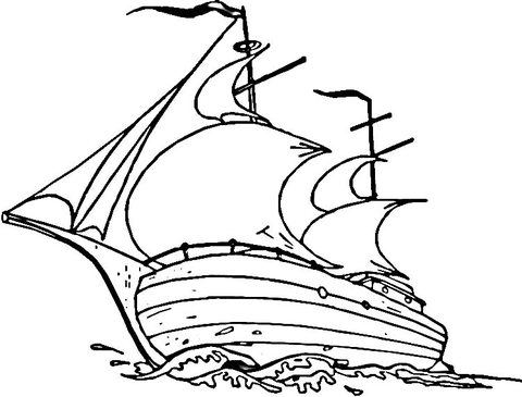 Mayflower ship coloring page free printable coloring pages