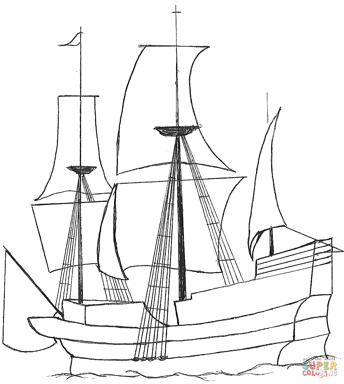 Mayflower coloring page free printable coloring pages
