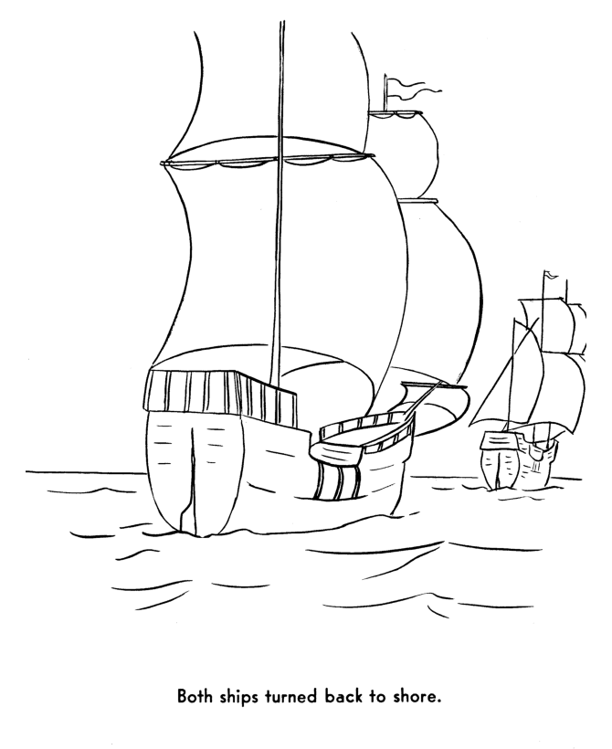 Pilgrims first thanksgiving coloring page
