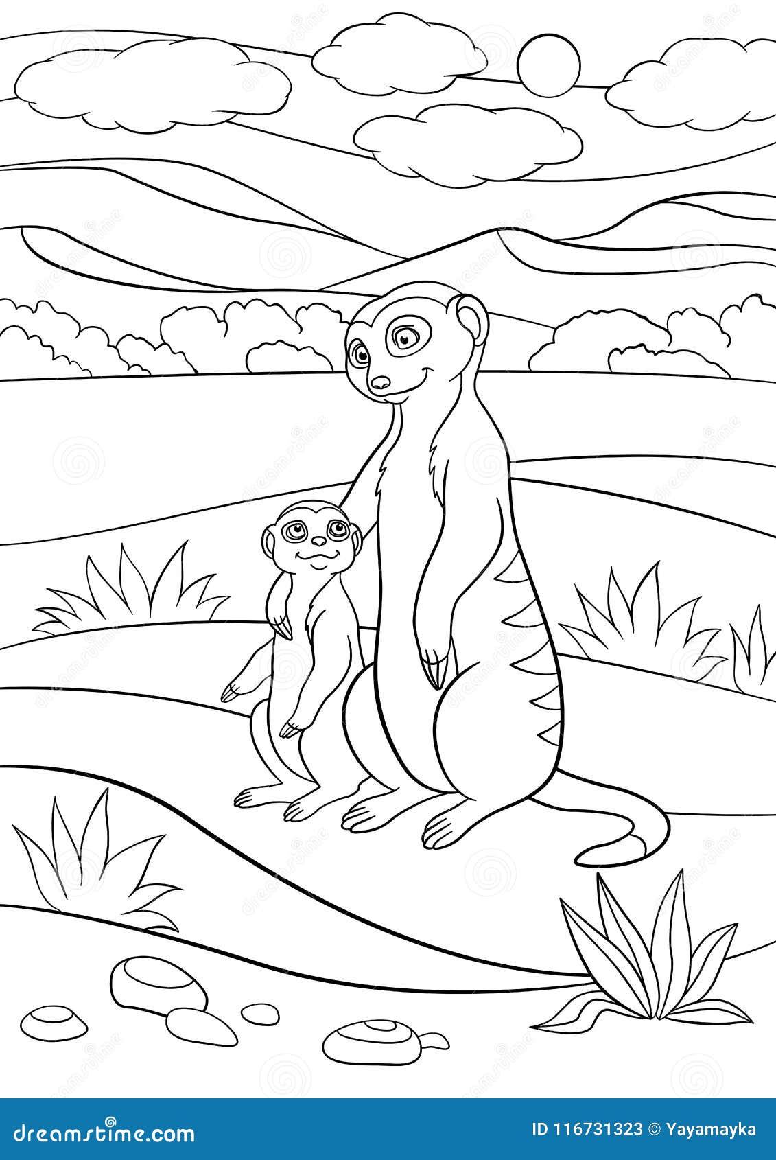 Meerkat coloring stock illustrations â meerkat coloring stock illustrations vectors clipart