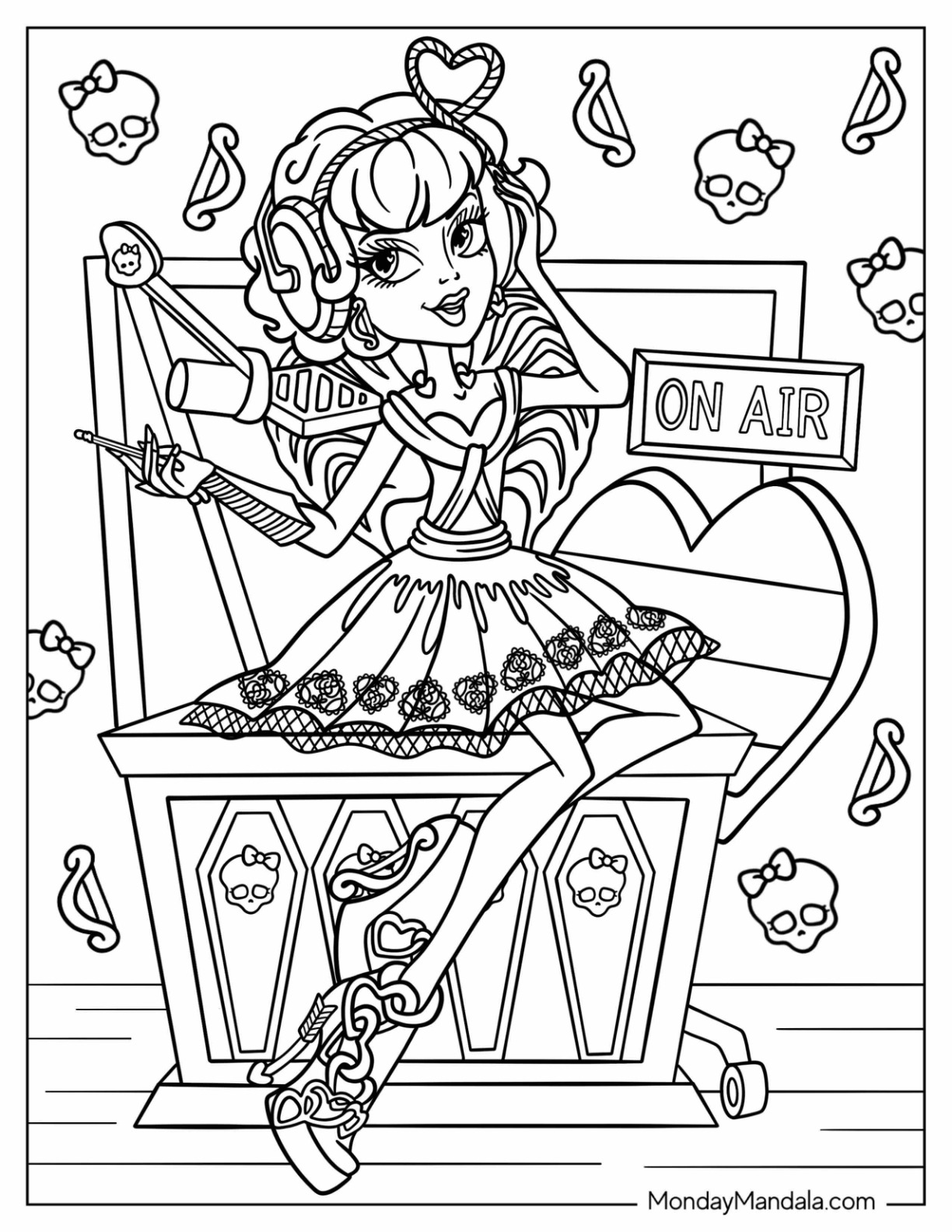 Monster high coloring pages free pdf printables