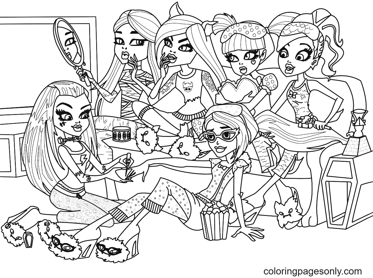 Monster high coloring pages printable for free download