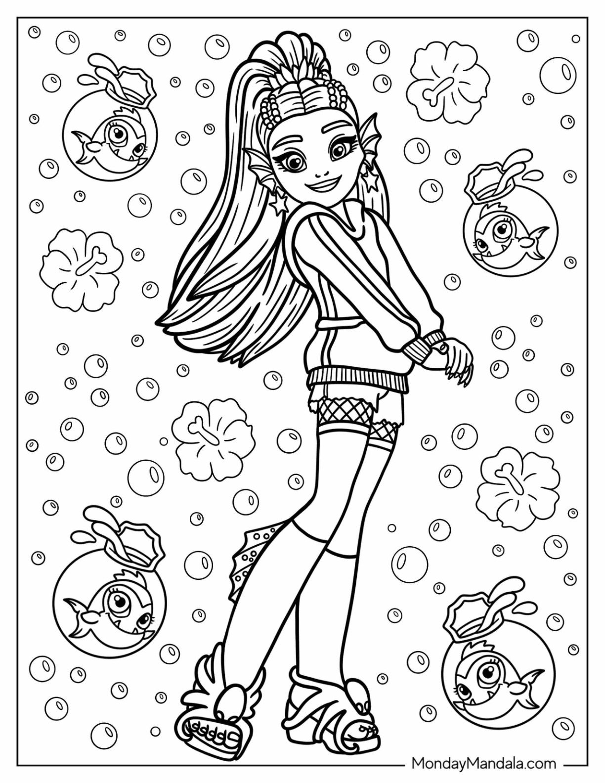 Monster high coloring pages free pdf printables