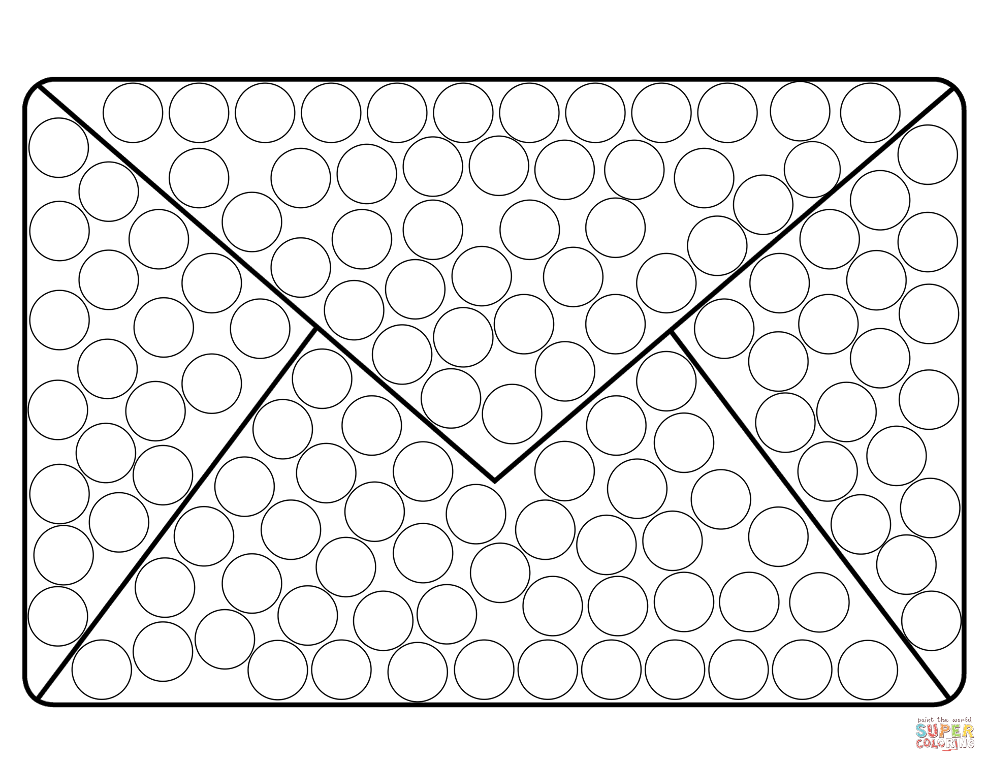 Envelope dot art coloring page free printable coloring pages