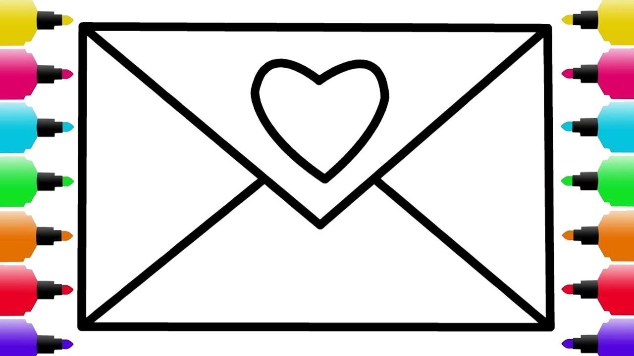 Envelope drawing coloring pages drawing for children drawing for kids coloring pages drawings