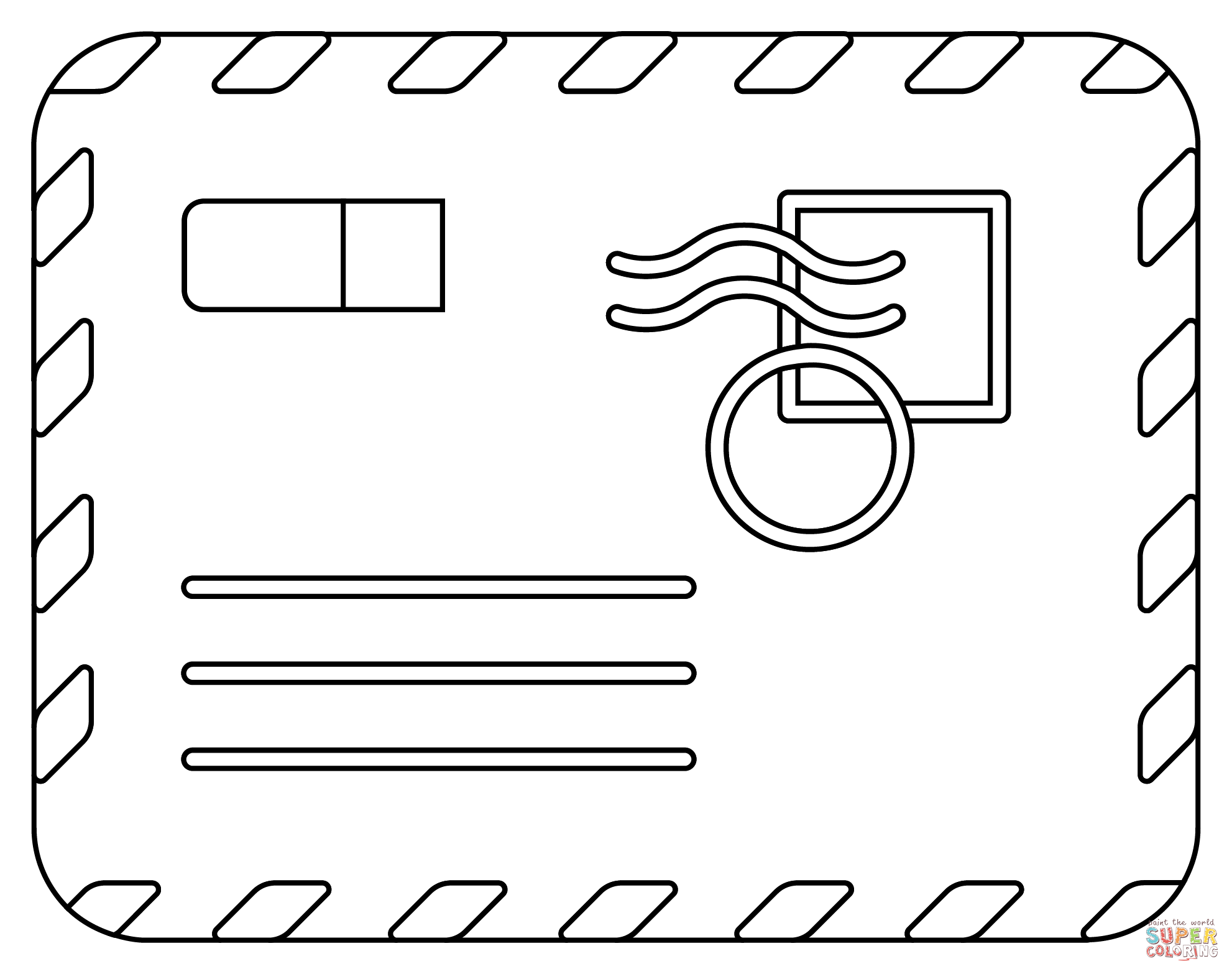 Addressed envelope coloring page free printable coloring pages