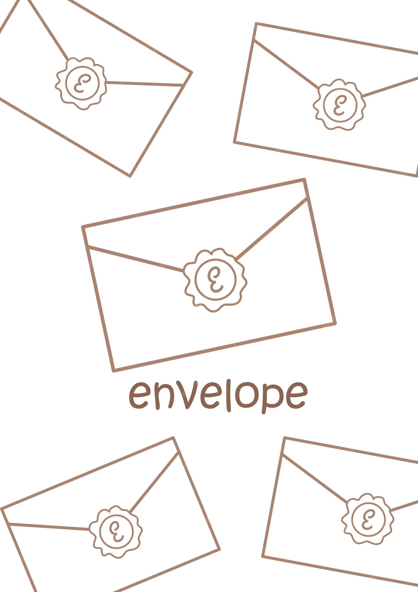 Premium vector alphabet e for envelope coloring pages a for kids and adult