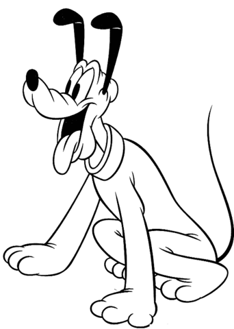 Excited pluto coloring page free printable coloring pages