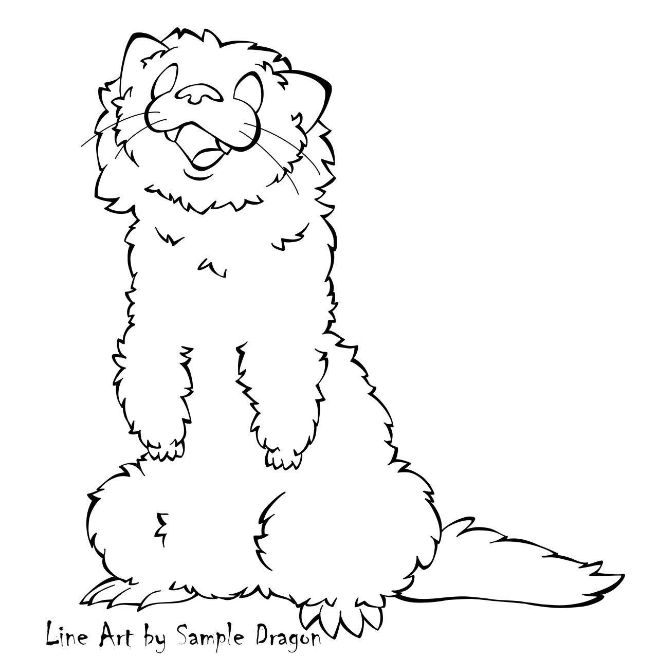 Ferret coloring page freeuse by sampledragon