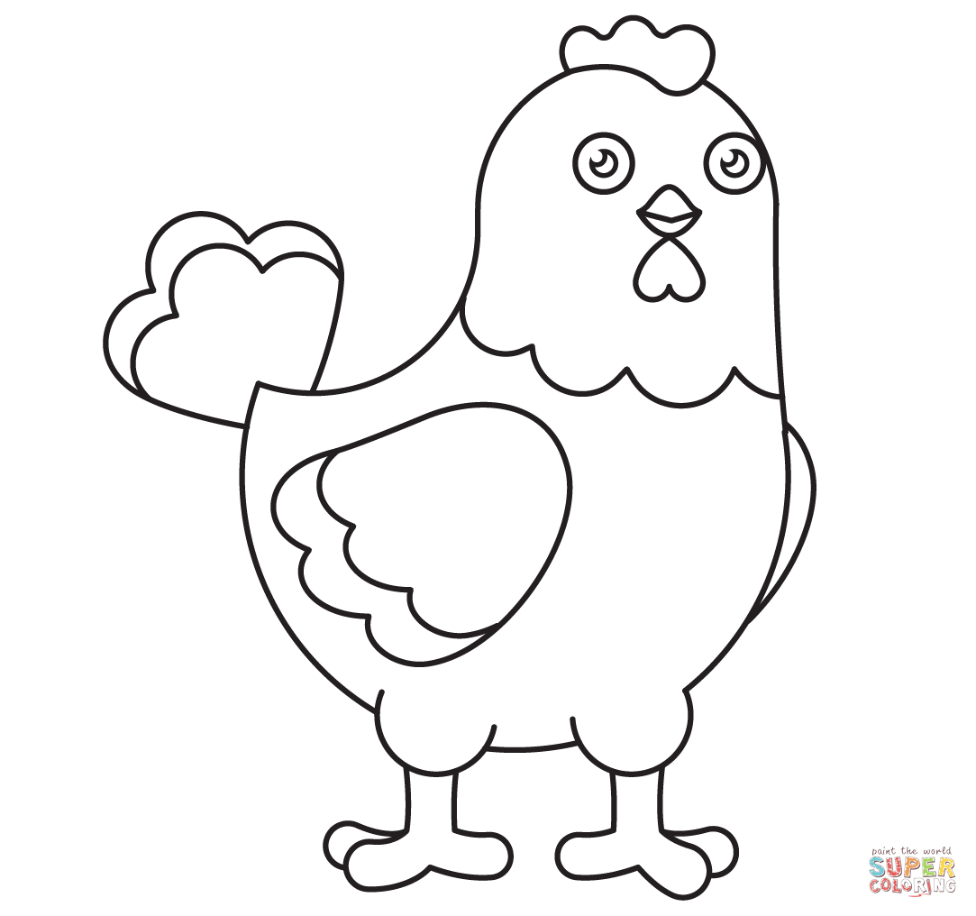 Hen coloring page free printable coloring pages