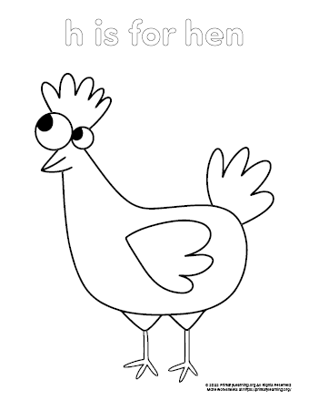 Hen coloring page