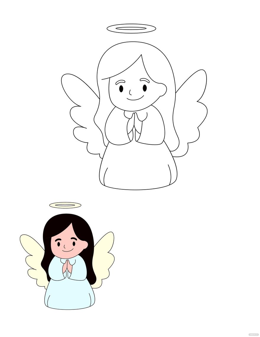 Free christmas angel coloring page