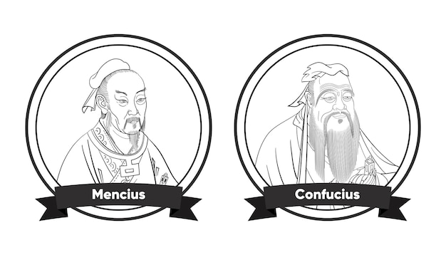 Confucius vectors illustrations for free download