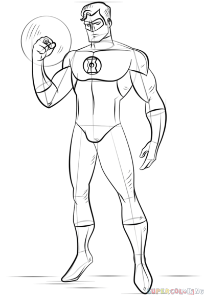 How to draw green lantern step by step drawing tutorials