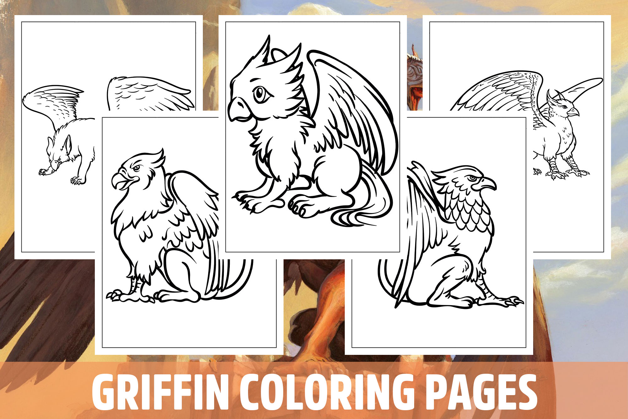 Griffin coloring pages for kids girls boys teens birthday school activity made by teachers