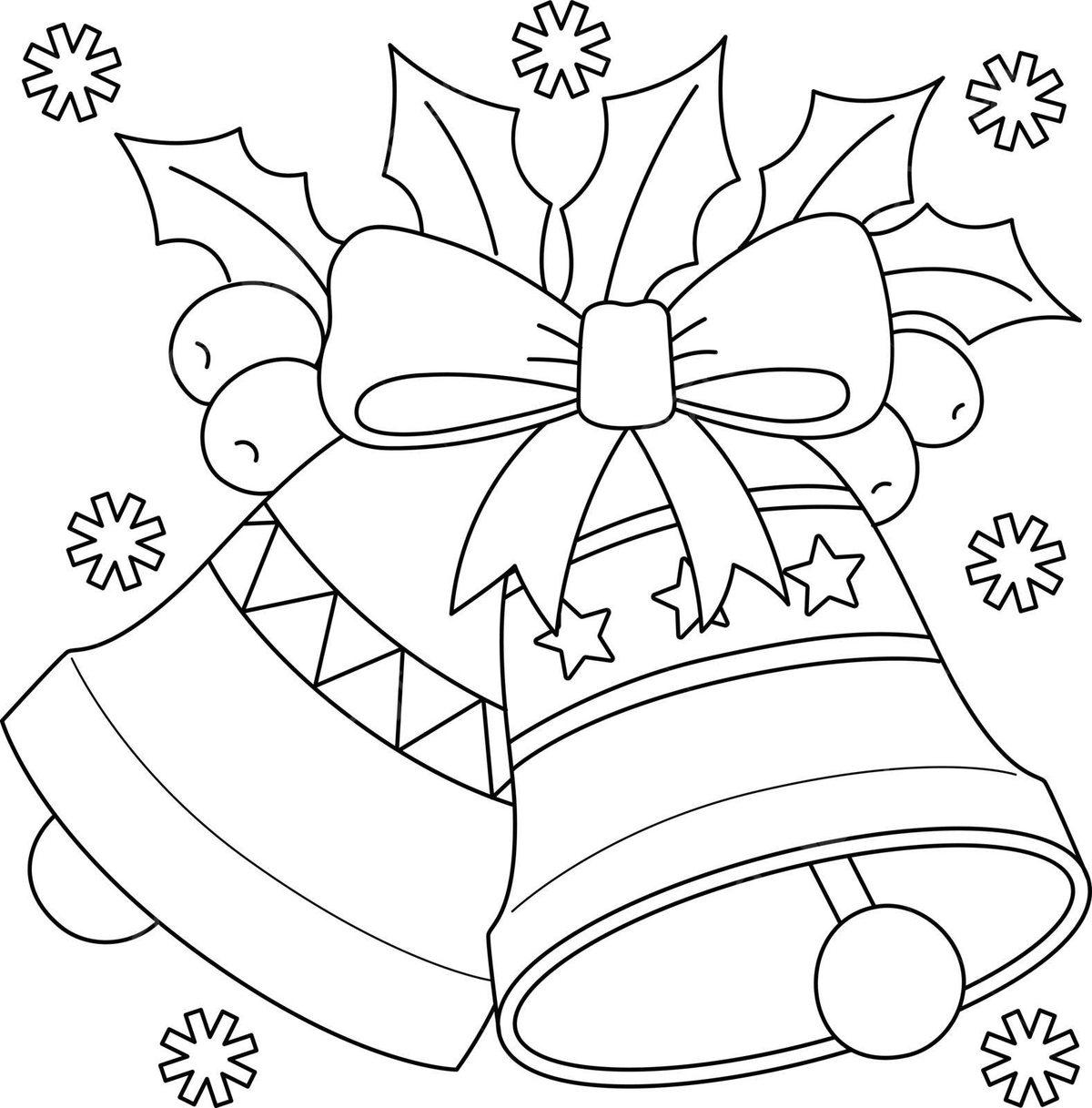 Christmas bell coloring page for kids hand drawn bell xmas decor vector christmas coloring page christmas drawing ring drawing png and vector with transparent background for free download