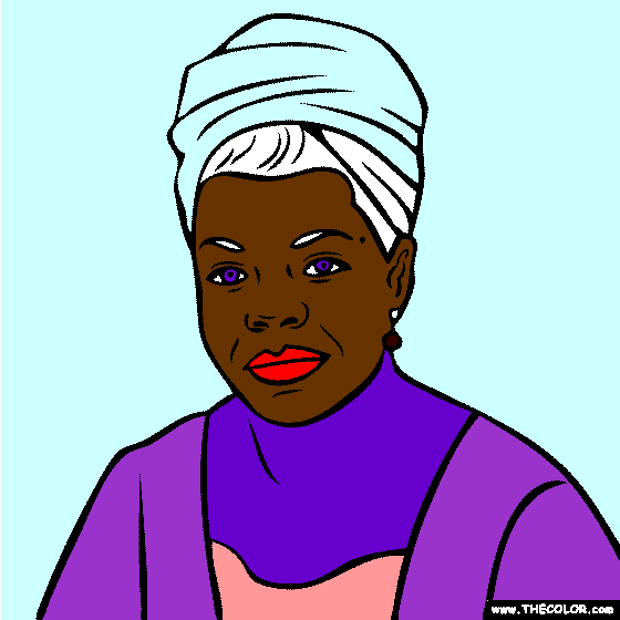 Colorful maya angelou coloring page