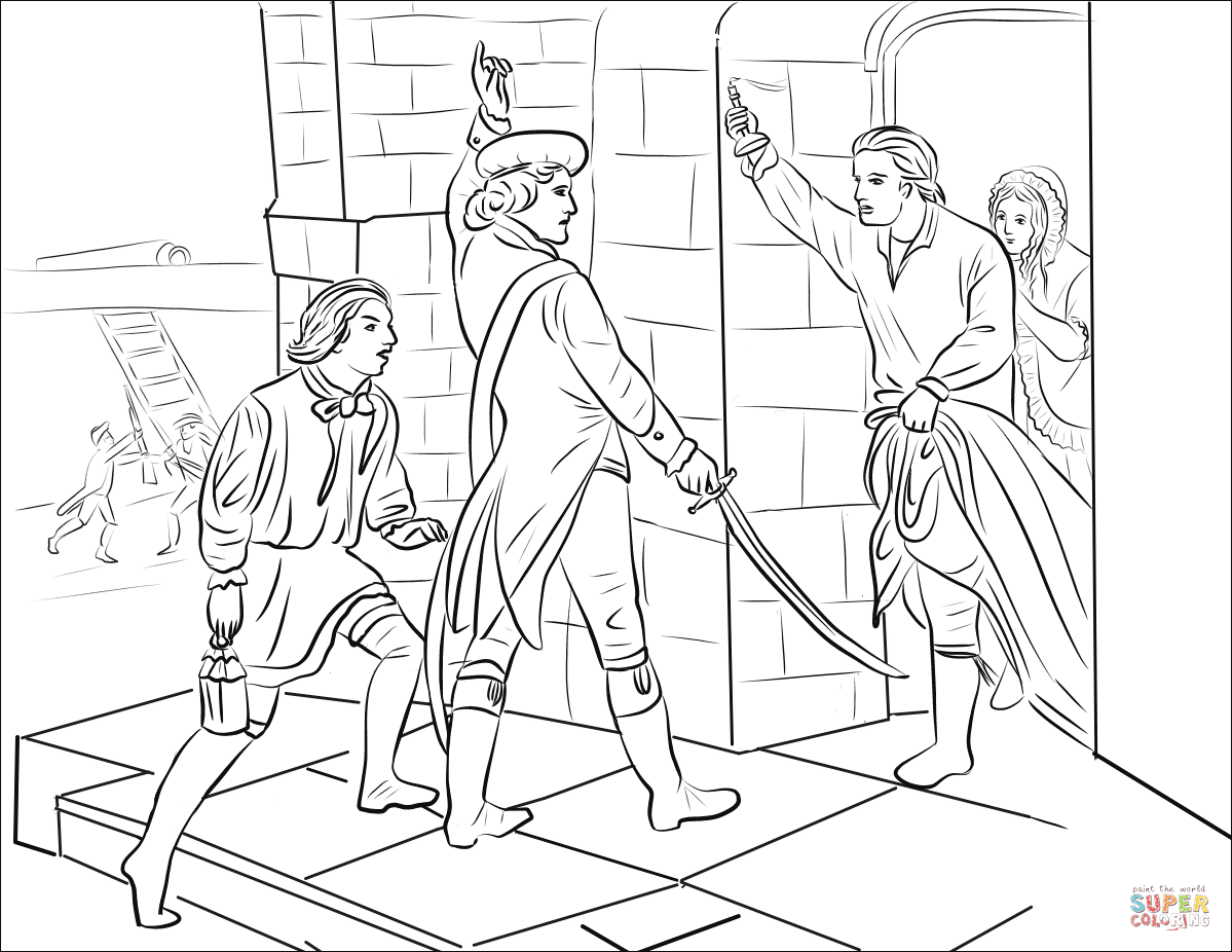 Ethan allen captures fort ticonderoga coloring page free printable coloring pages