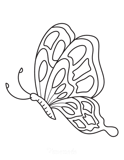 Free butterfly coloring pages for kids adults