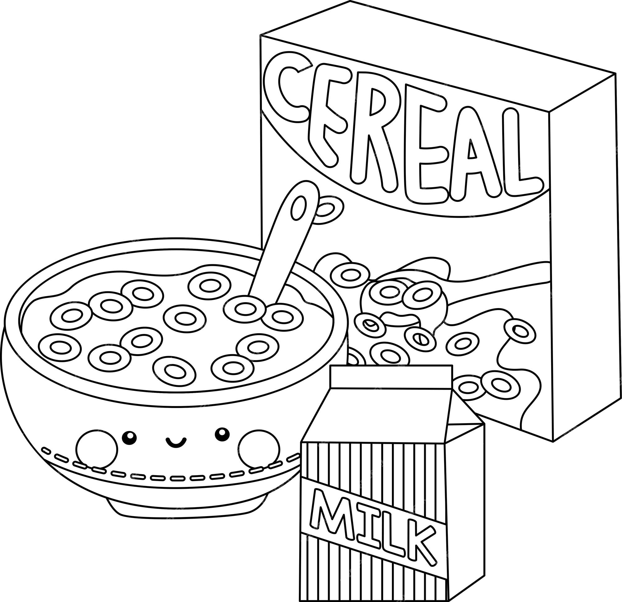 Premium vector a vector of a cereal bowl in black and white coloring