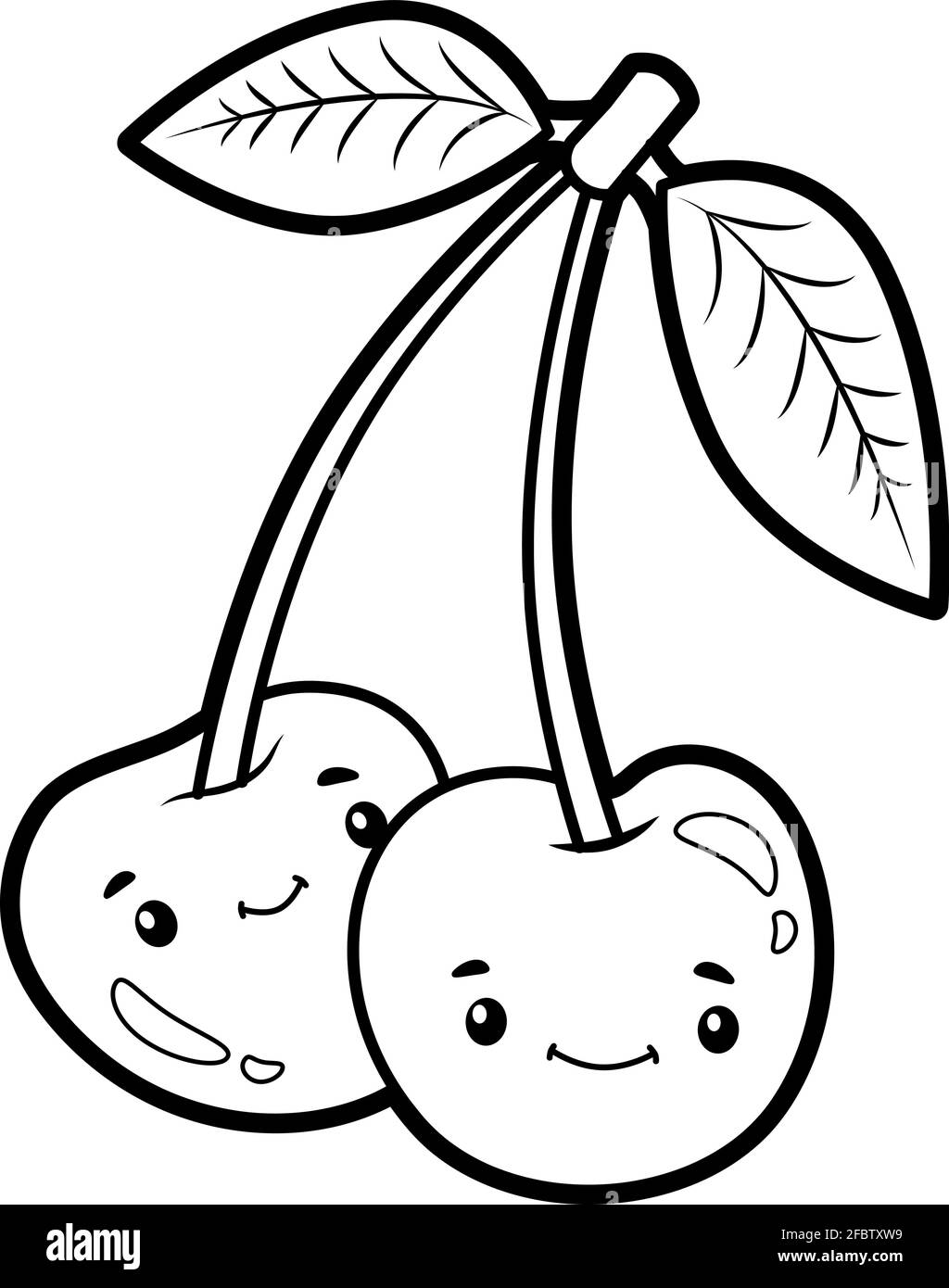 Coloring book or page for kids cherry black and white vector illustration stock vector image art