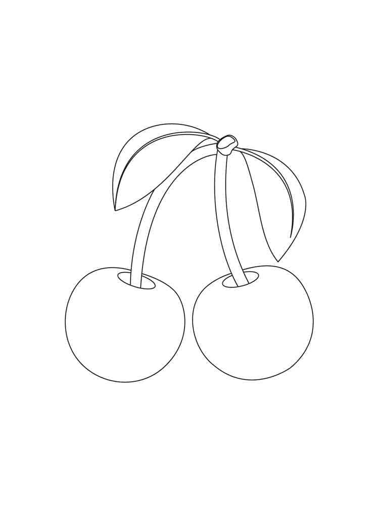 Cherries printable coloring page