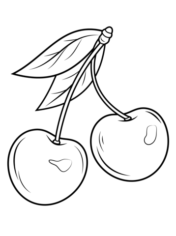 Coloring pages cherry coloring page