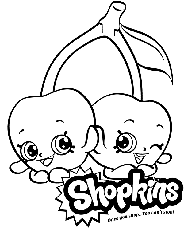 Free cherries coloring sheet for kids