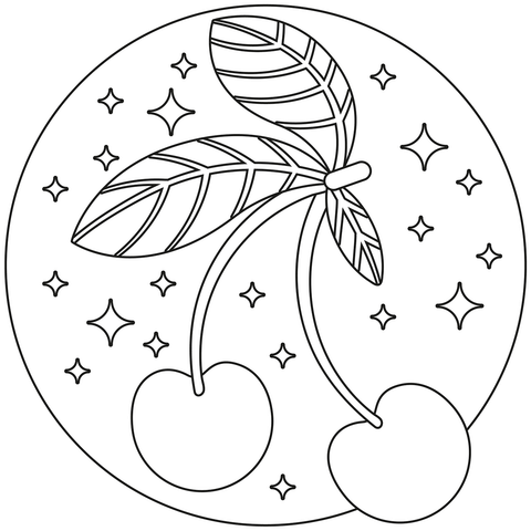 Cherry coloring page free printable coloring pages