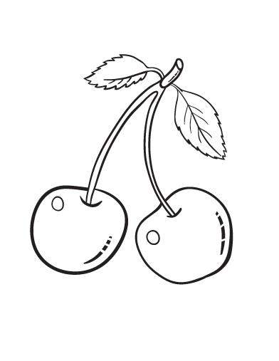 Free cherry coloring page
