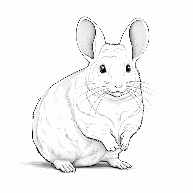 Premium ai image black and white coloring picture of a chinchilla