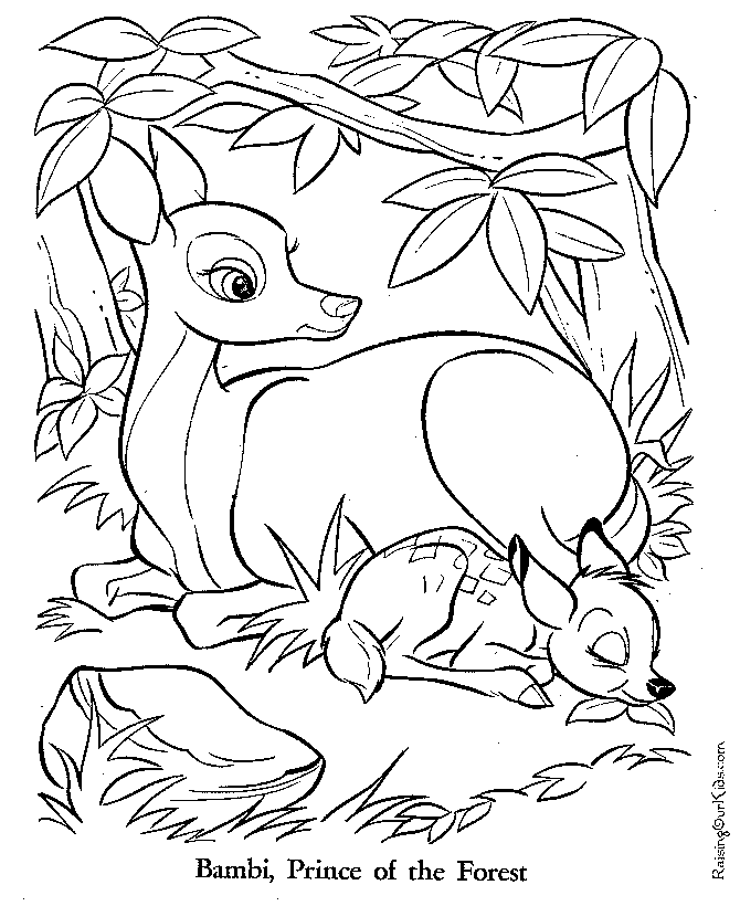 Bambi coloring page prince of the forest