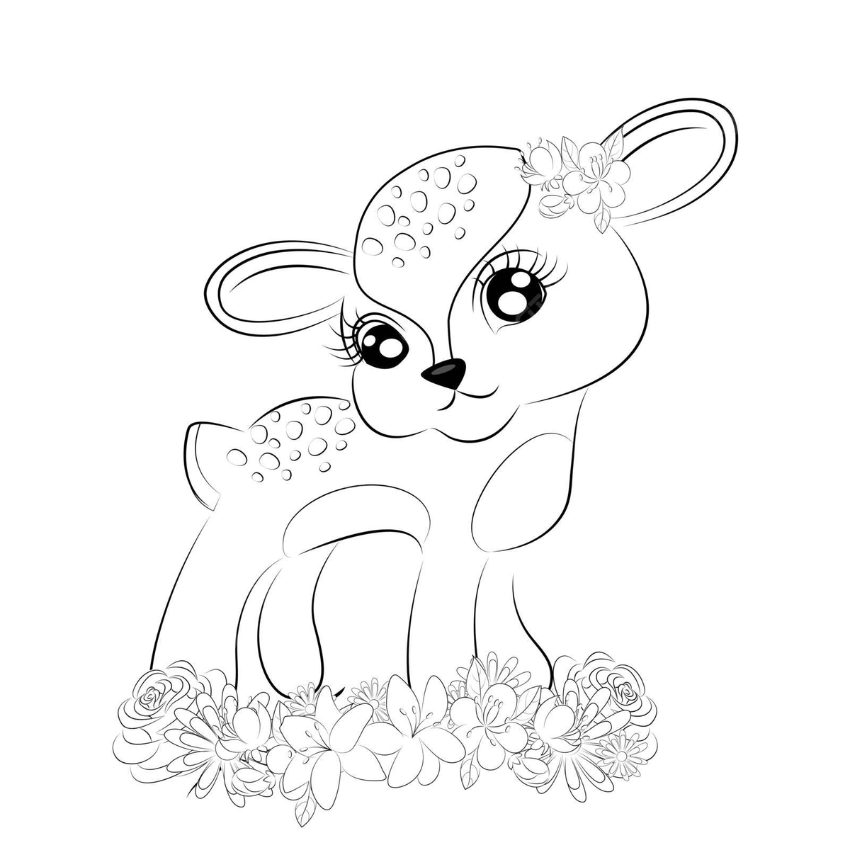 Bambi coloring book for all ages and merch vector book drawing ring drawing color drawing png and vector with transparent background for free download