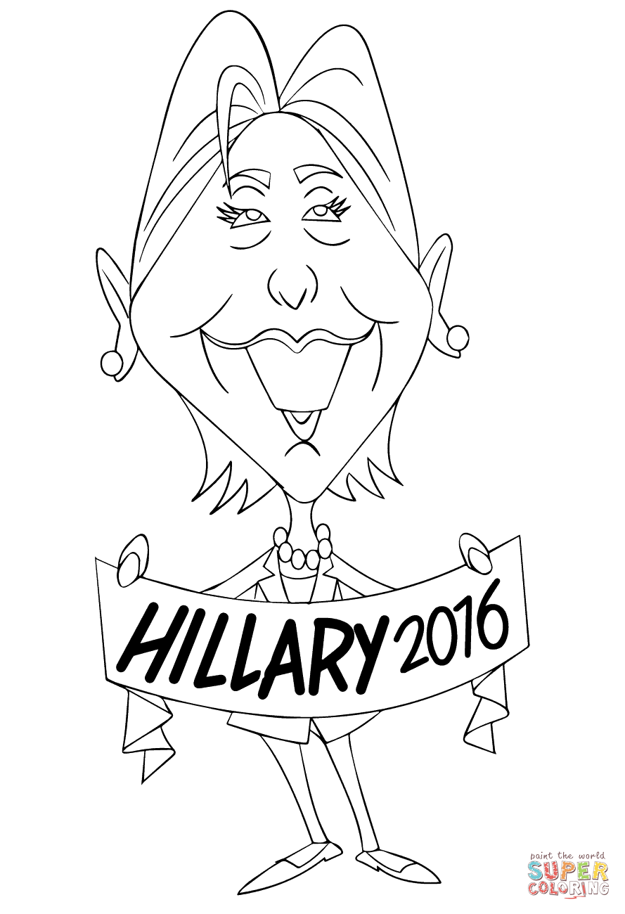 Hillary clinton coloring page free printable coloring pages