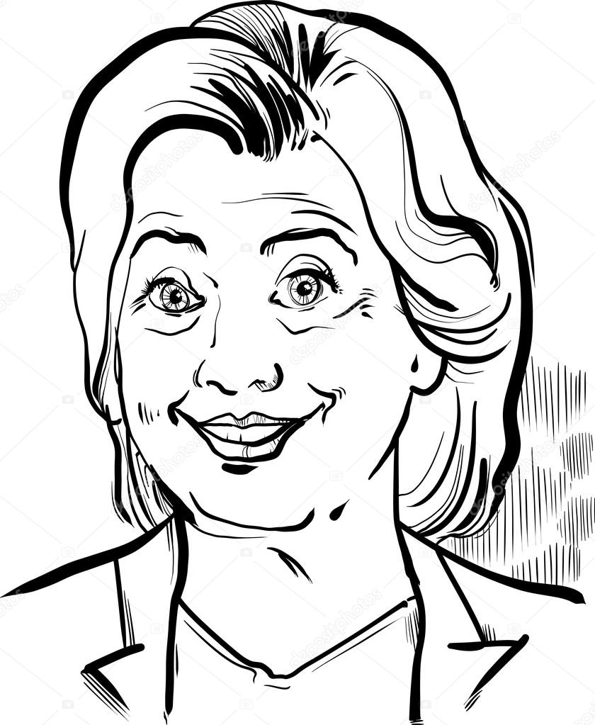 Hillary clinton caricature portrait stock vector by izakowski