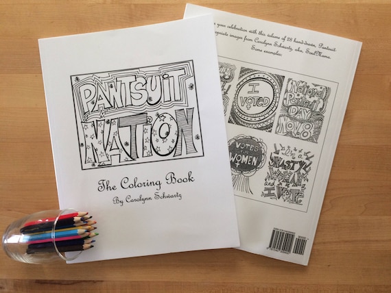Pantsuit nation coloring book digital download political coloring adult coloring us election hillary clinton feminist coloring