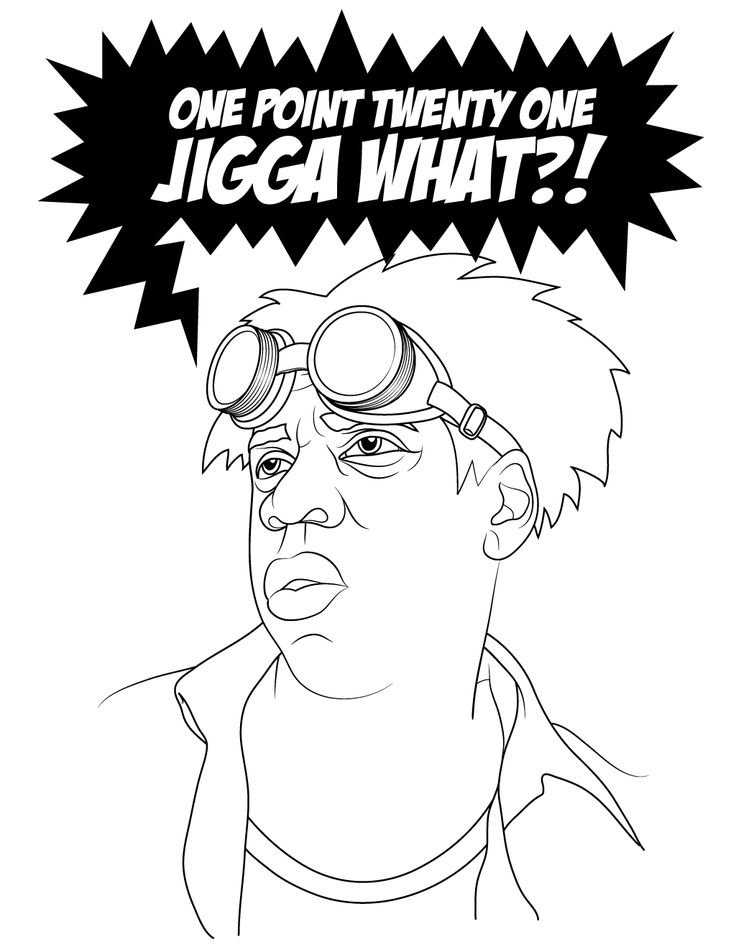 Doc brown and jay z get down on this oneâ âone point twenty one gigawattsâ âjigga whatâ cool coloring pages twenty one the twenties