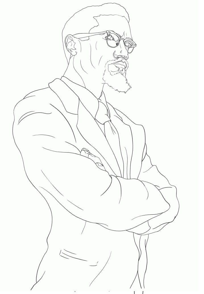 Malcolm x coloring page