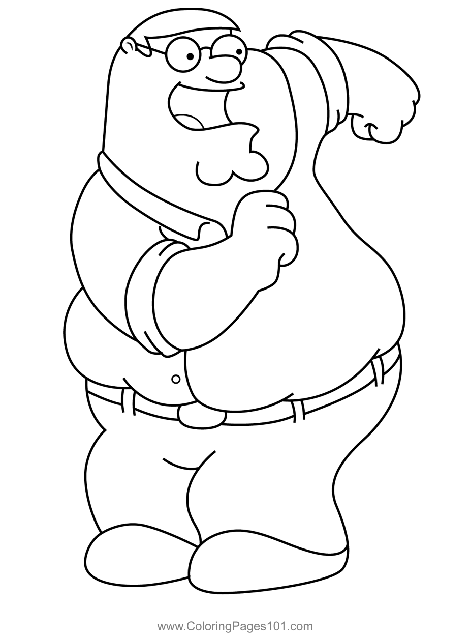Peter griffin dancing family guy coloring page for kids
