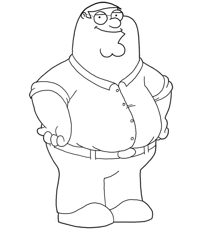 Peter family guy coloring pages drawing cartoon characters