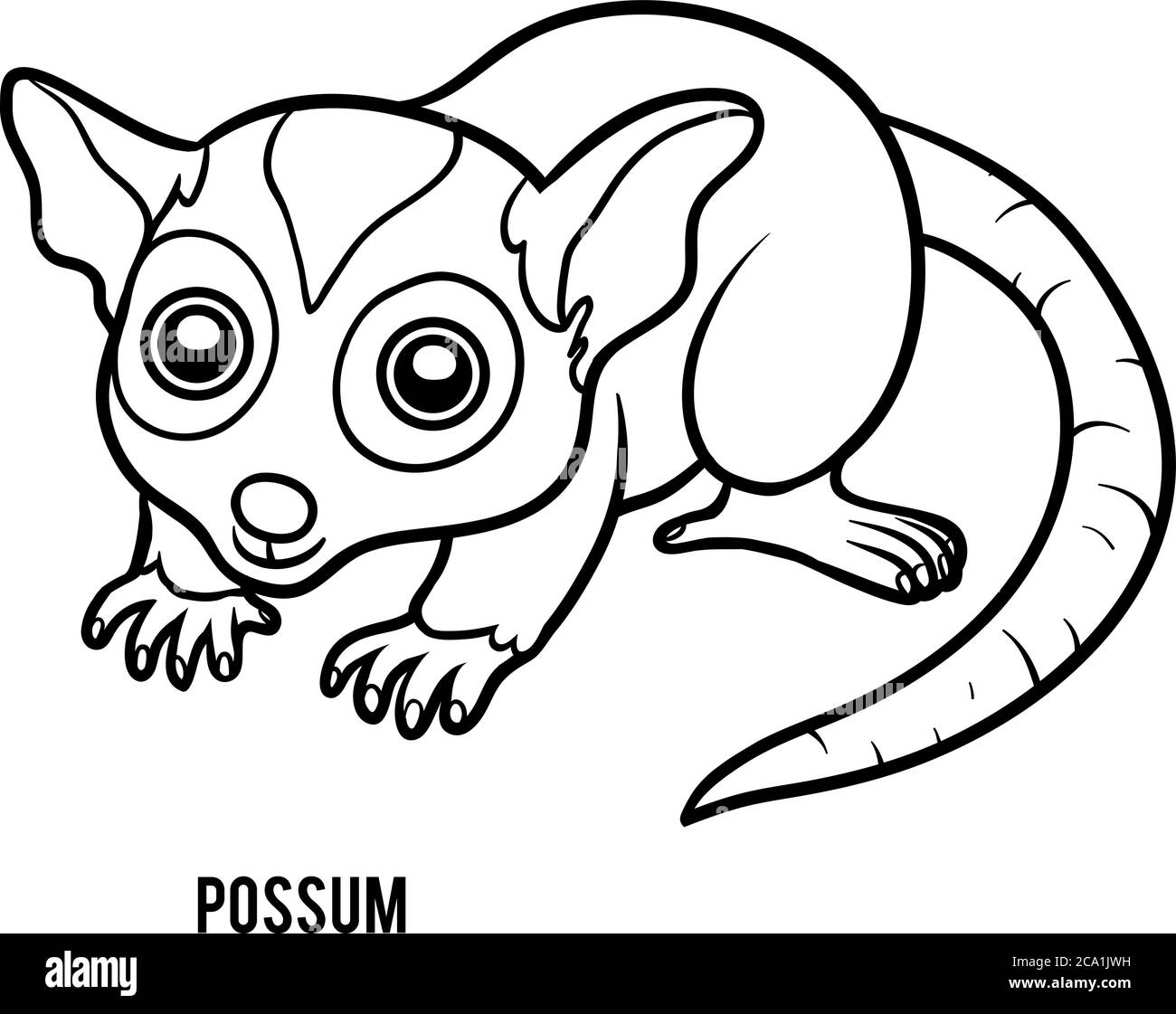 Coloring book for children possum stock vector image art