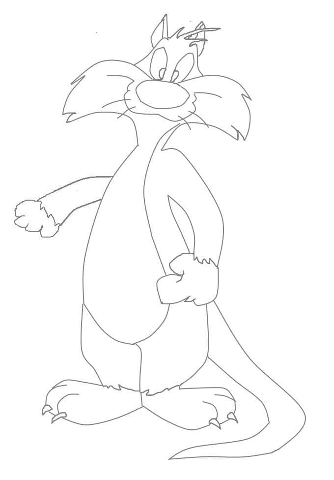 Sylvester the cat coloring page