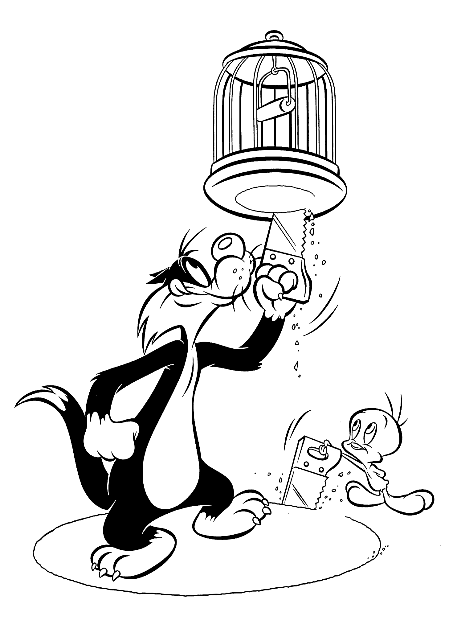 Tweety and silvester coloring pages for kids printable free cartoon coloring pages bird coloring pages coloring pages for kids