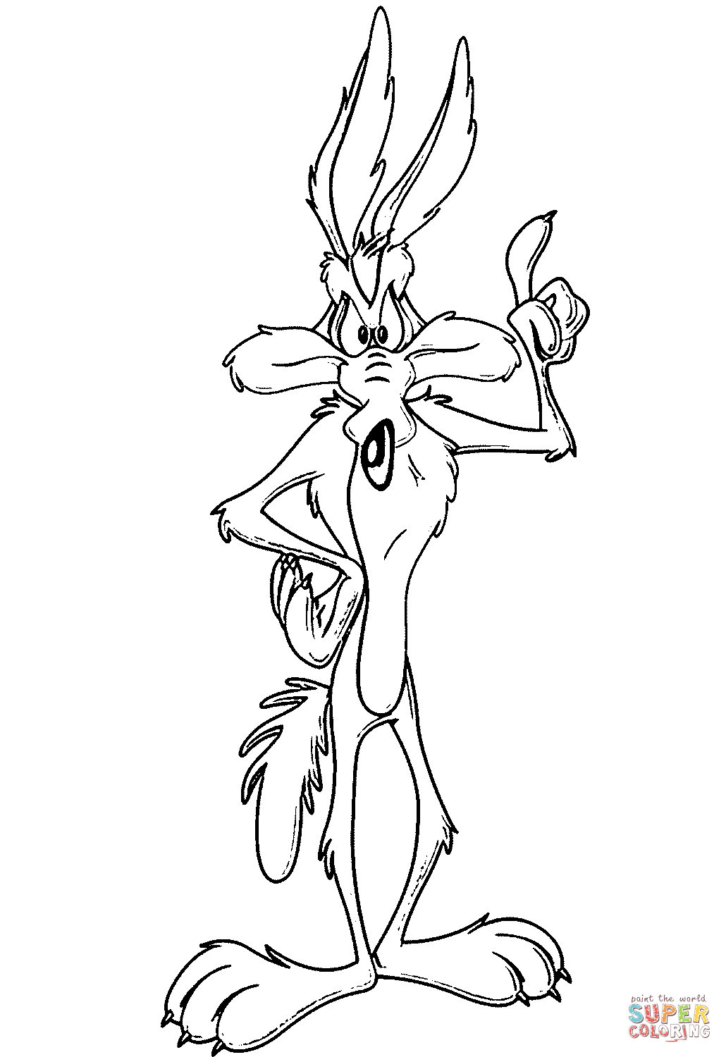 Wile e coyote coloring page free printable coloring pages