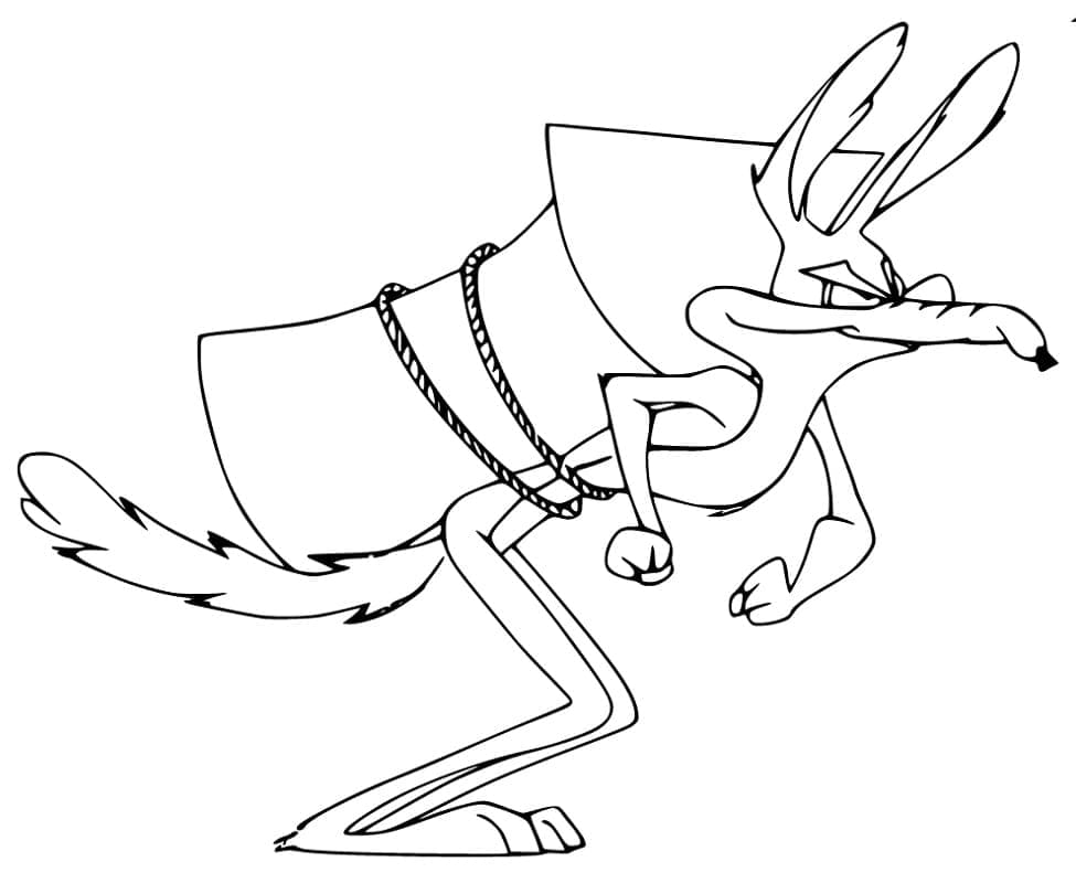 Wile e coyote and a rocket coloring page